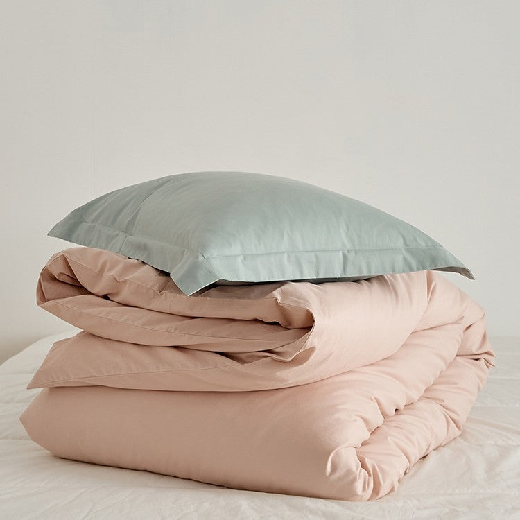 Premium Cotton-Sateen Reversible Duvet Cover and Envelope Pillowcase Set
