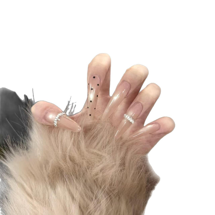 Stiletto Nail Art Extensions with Decorative Rhinestones