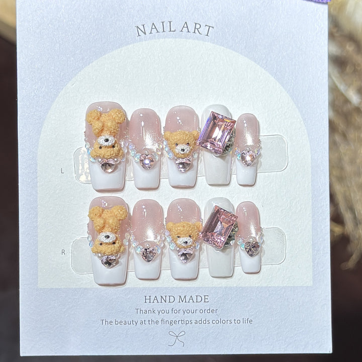 Cute Animal-Inspired Press-On Nail Art Set Stornfield