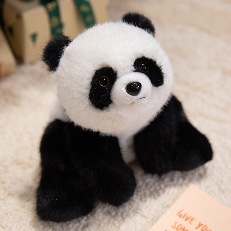 Plush Panda Sitting Cuddle Toy with Round Head and Realistic Safety Eyes Stornfield