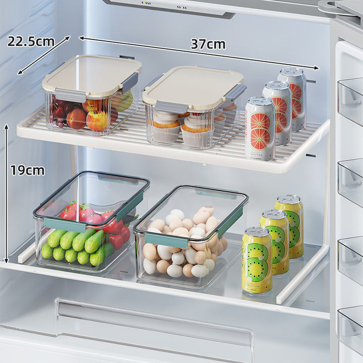 Compact Refrigerator Shelf Riser Organizer with Slatted Upper Shelf