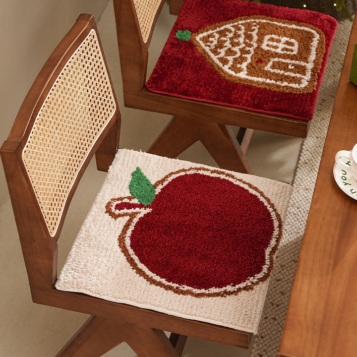 Tufted Christmas placemat with gingerbread house motif Stornfield