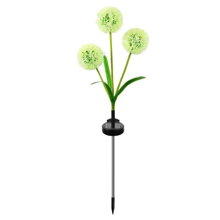 Dandelion-Inspired Solar Garden Stake Lights With Integrated Solar Panel And Dual Floral Globes Stornfield