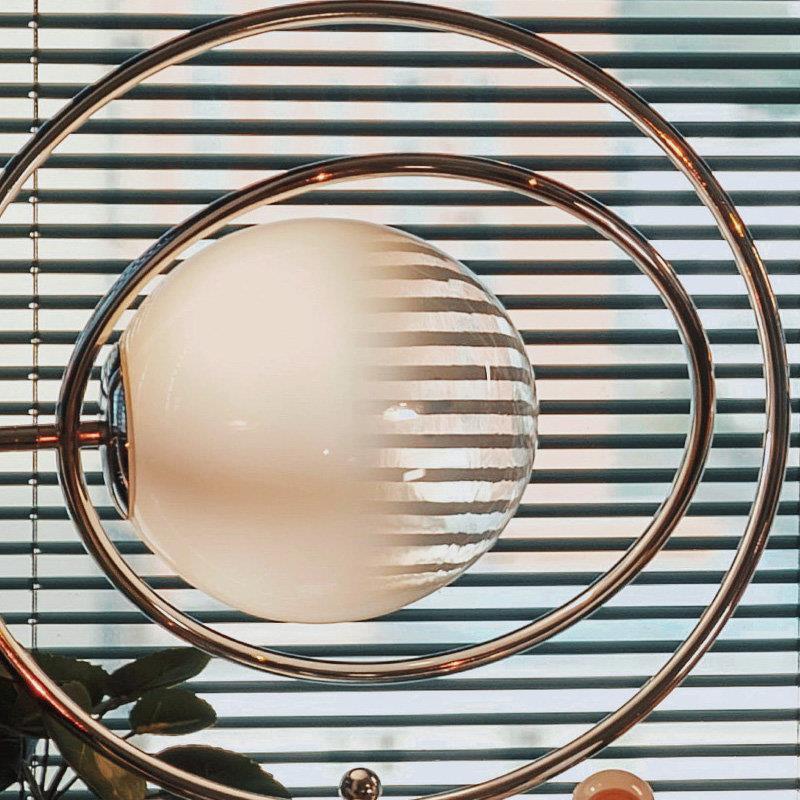 Artistic Table Lamp with Dual Circular Design