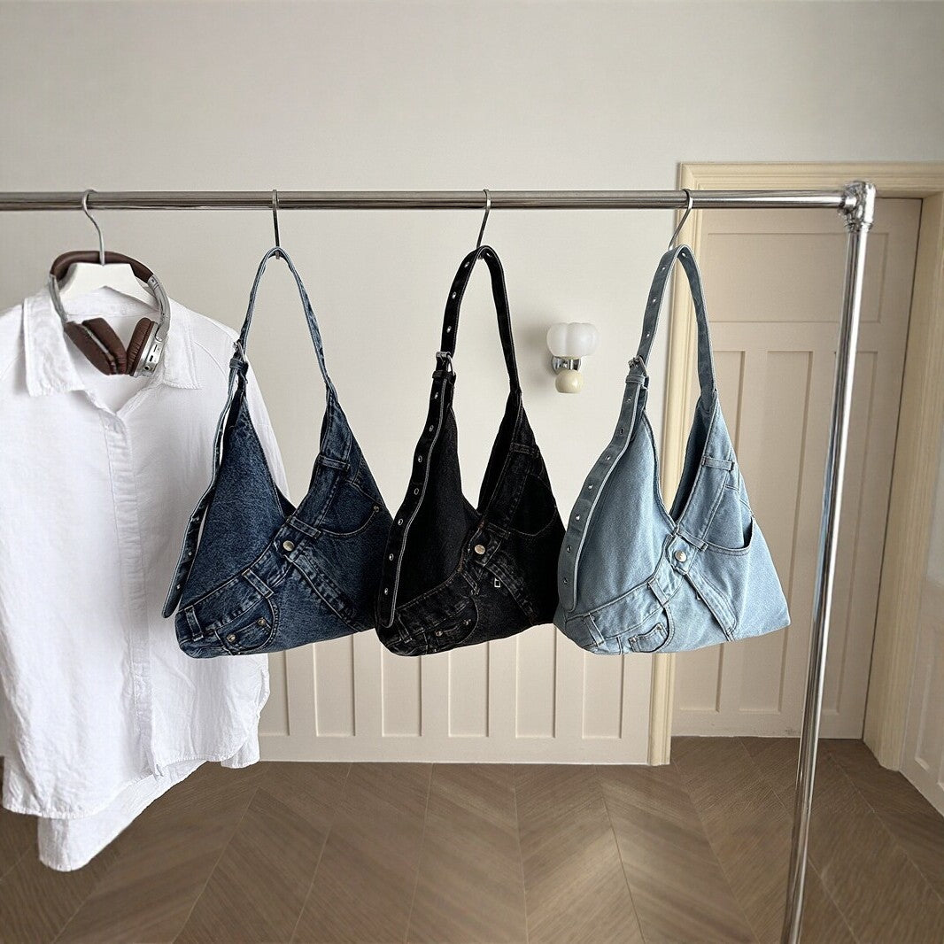 Stylish Denim Slouchy Tote Bag