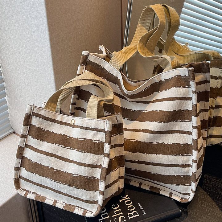 Striped Canvas Tote Bag
