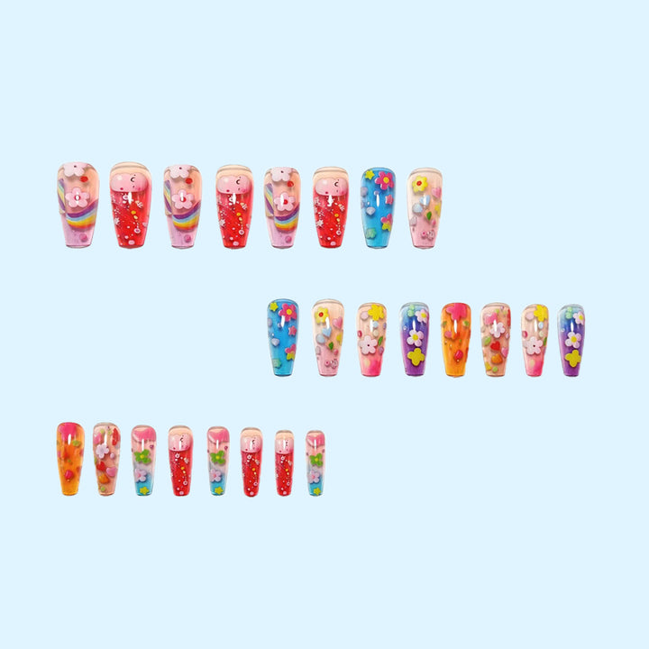 Creative Art Nails with Colorful Flower Design Stornfield