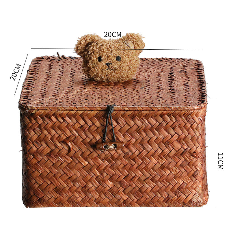 Woven Storage Box with Cute Lid Stornfield