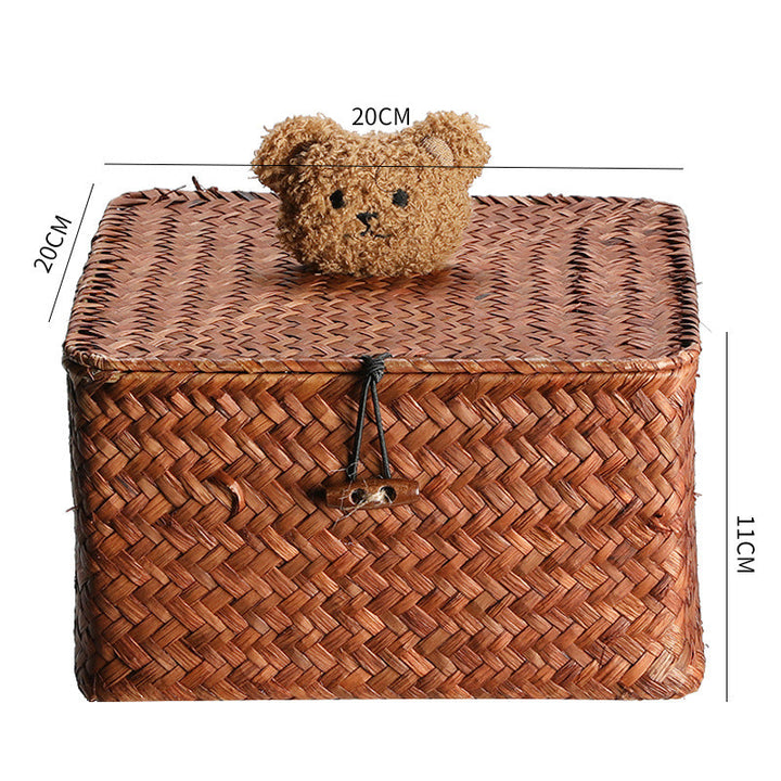 Woven Storage Box with Cute Lid Stornfield