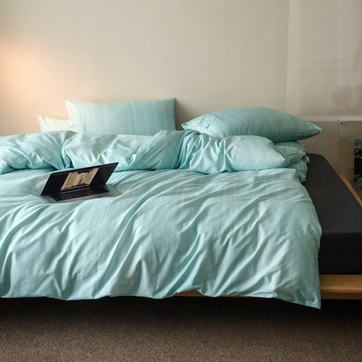 Breathable Percale Duvet Cover Set with Hidden Zipper and Corner Ties
