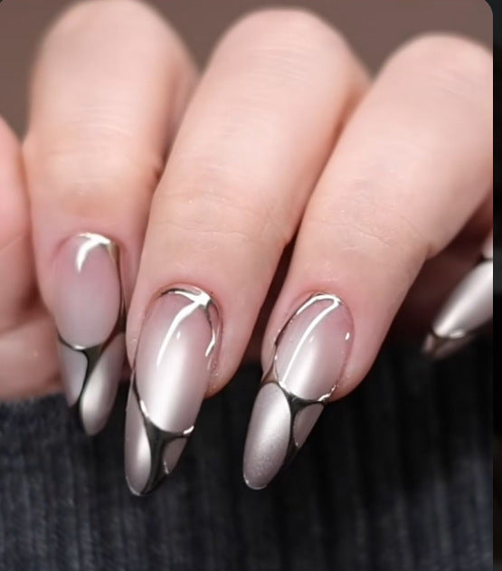 Premium Stiletto Nail Art Set with Chrome Accents Stornfield
