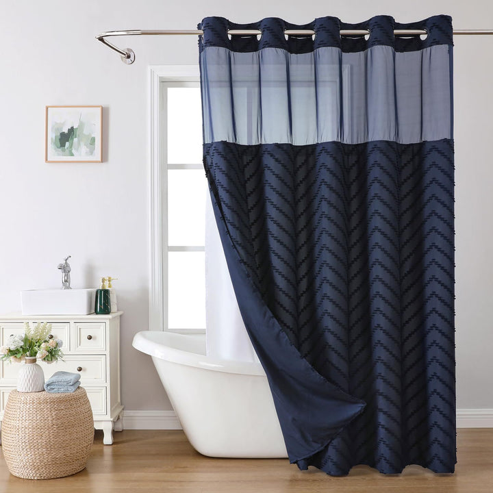 Luxury Textured Shower Curtain Stornfield