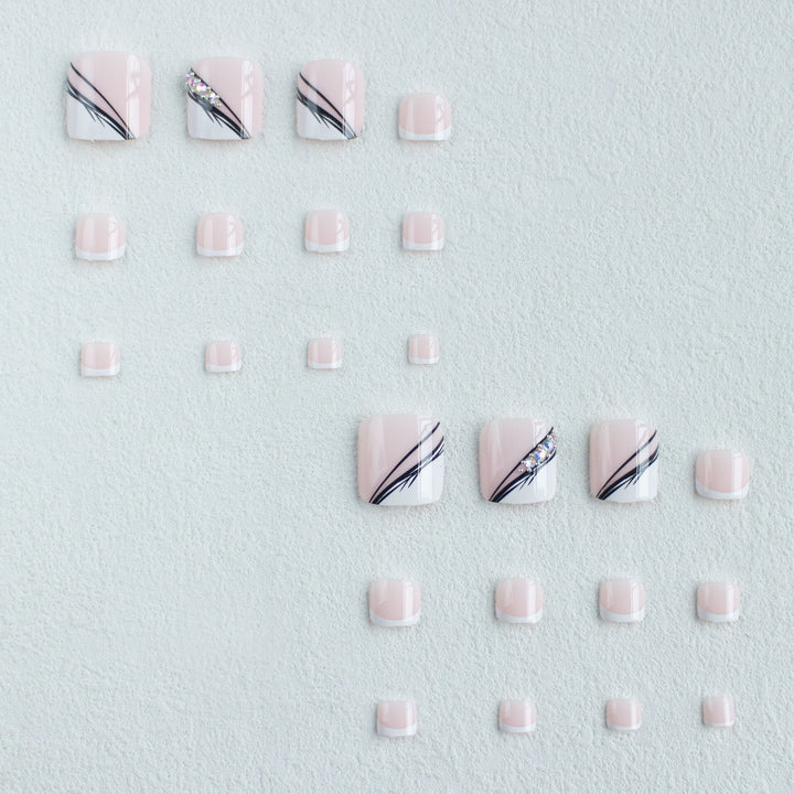 Elegant French Tip Pedicure Nail Art