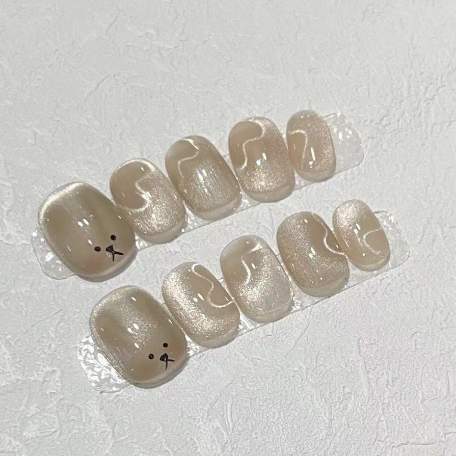 Playful Animal-Themed Press-On Nail Set Stornfield