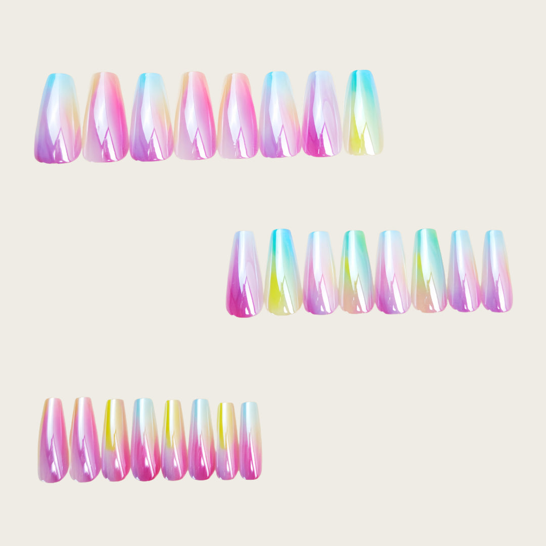 Shiny Gradient Artificial Nails Stornfield