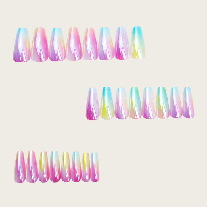 Shiny Gradient Artificial Nails Stornfield