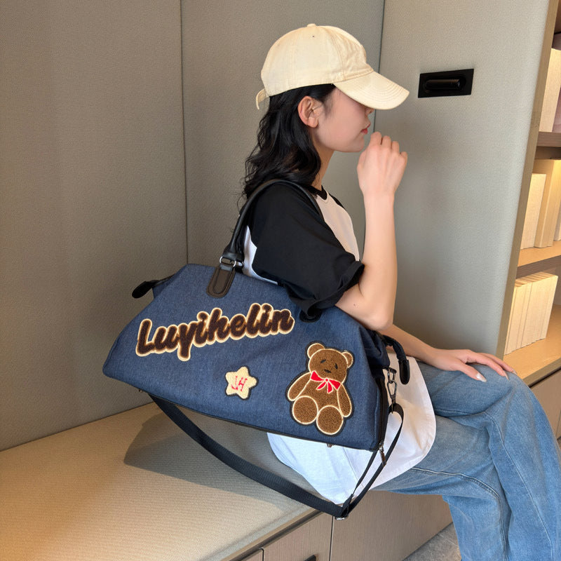 Cute Embroidered Denim Duffle Bag Stornfield