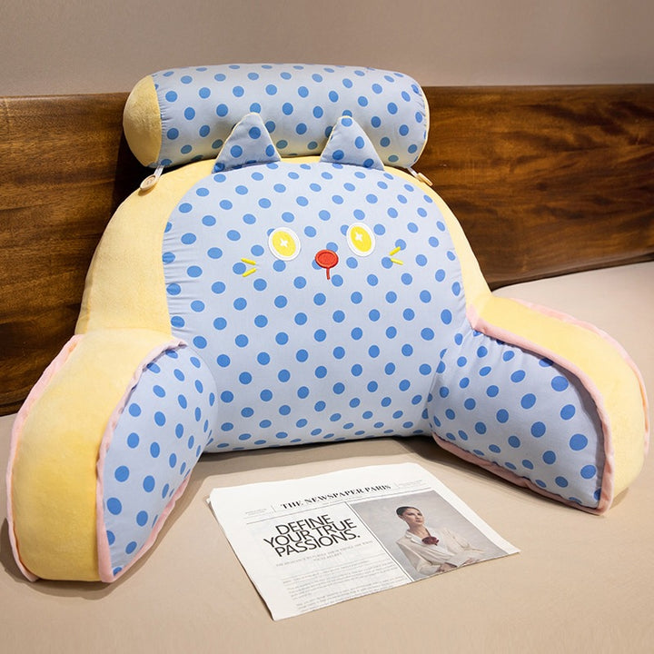 Plush back support cushion with cat design Stornfield