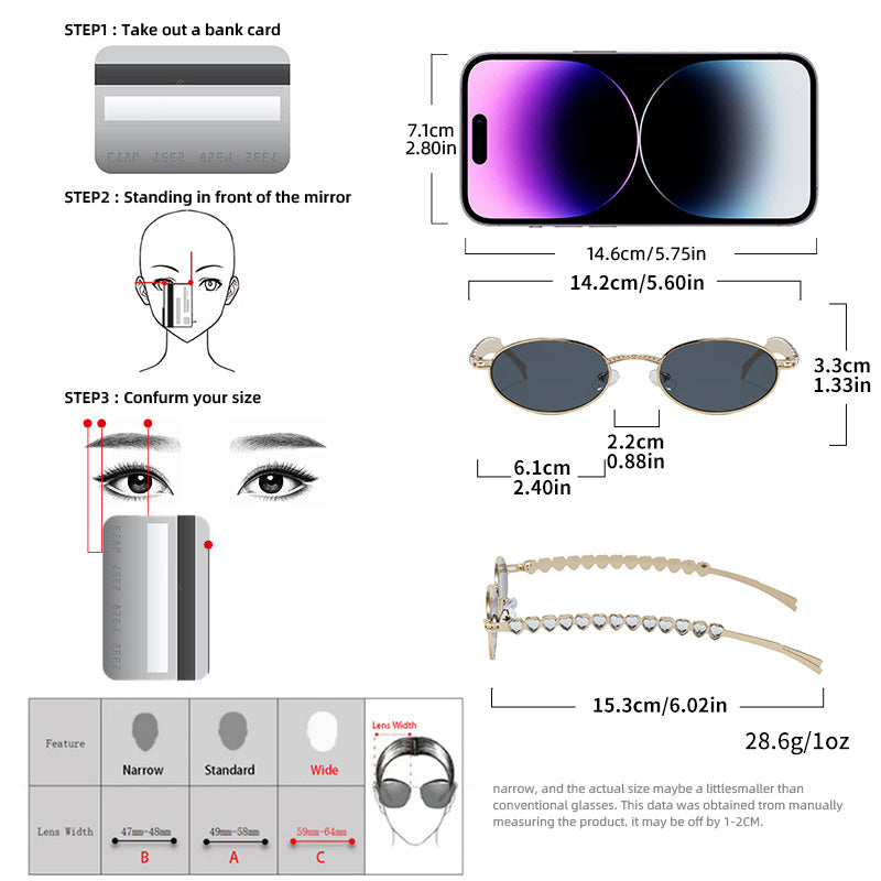 Fashionable sunglasses with oval frame and luxurious accent Stornfield