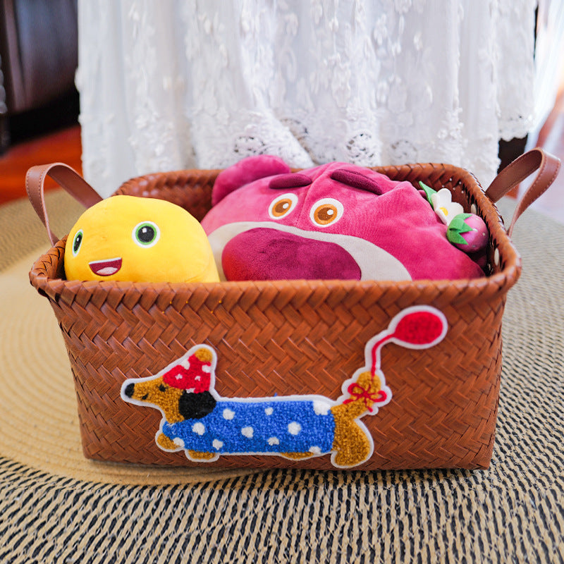 Playful storage basket with animal pattern Stornfield