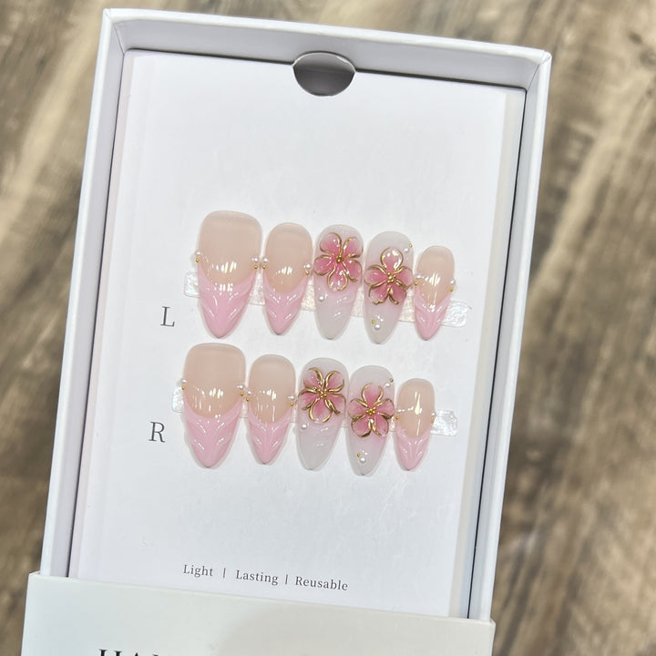 Artisan Floral-Themed Press-On Nails Set Stornfield