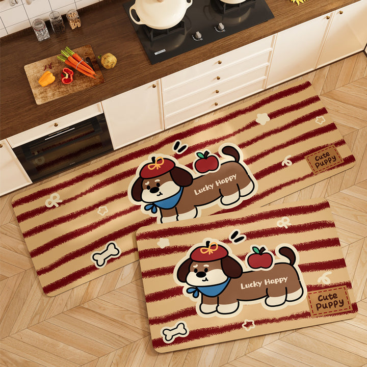 Cute Pet-Themed Kitchen Mat Set