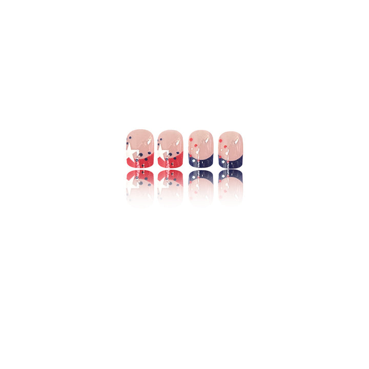 Decorative Press-On Nail Art Set with Star and Stripe Designs Stornfield