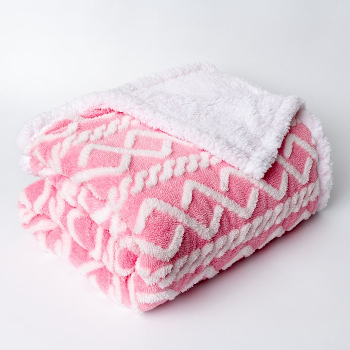 Women Cozy Reversible Blanket with Geometric Pattern Stornfield