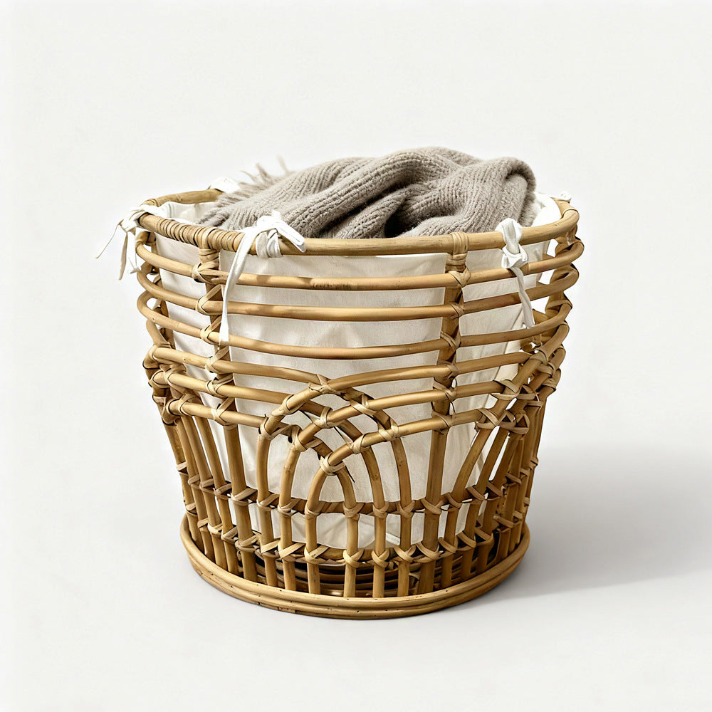 Handcrafted storage basket with fabric insert Stornfield