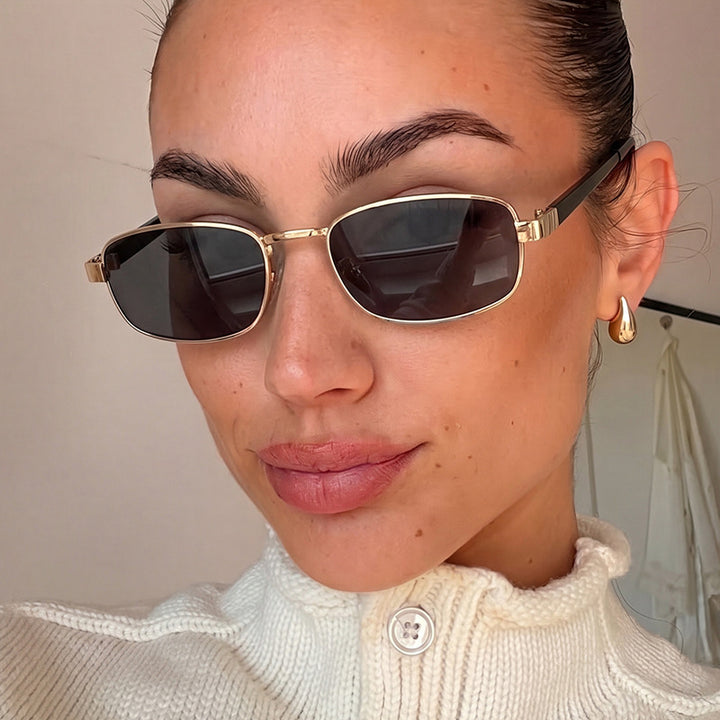 Women's elegant rectangular sunglasses with fine metal frame Stornfield