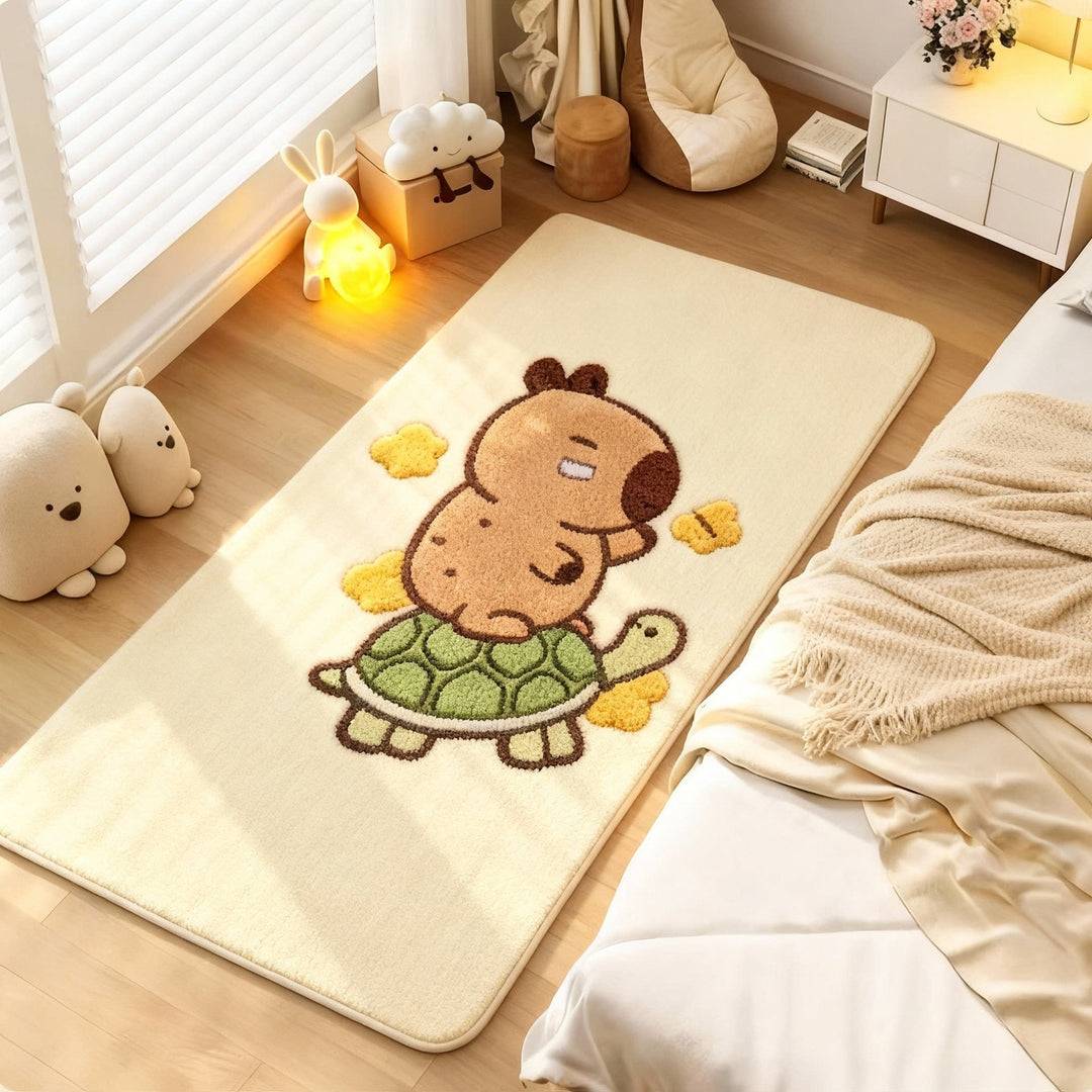 Plush Cartoon Animal-Themed Area Rug