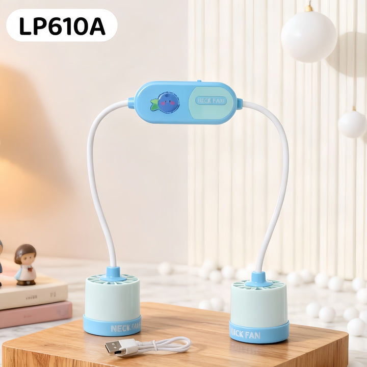 Women's Portable Neck Fan with Flexible Adjustable Design and USB Connection Stornfield