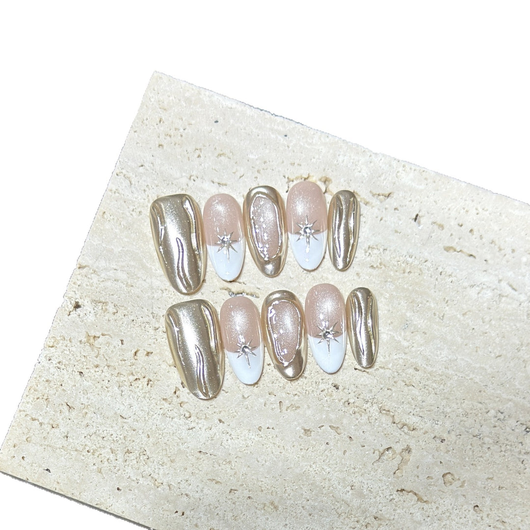Elegant Metallic Press-On Nail Kit