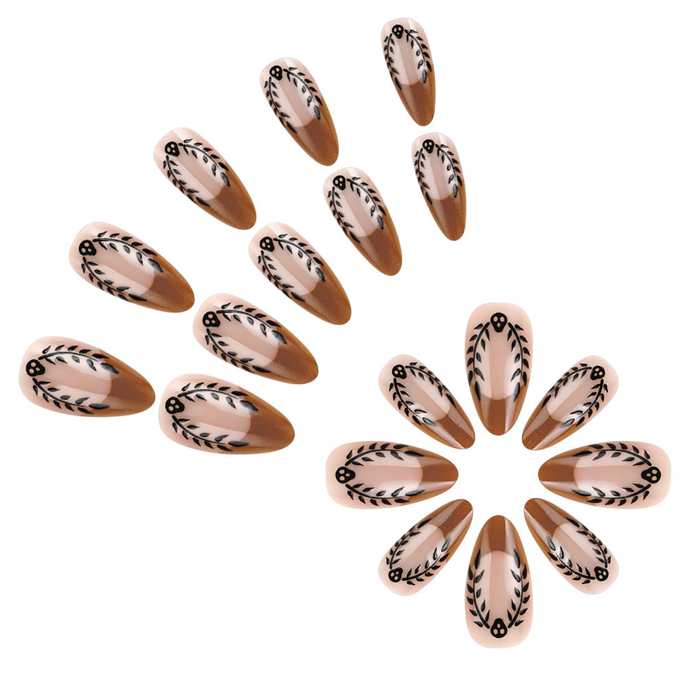 Artistic Halloween-Inspired Press-On Nail Set Stornfield