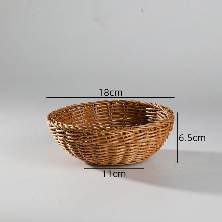 Handcrafted Round Wicker Serving Bowl Stornfield