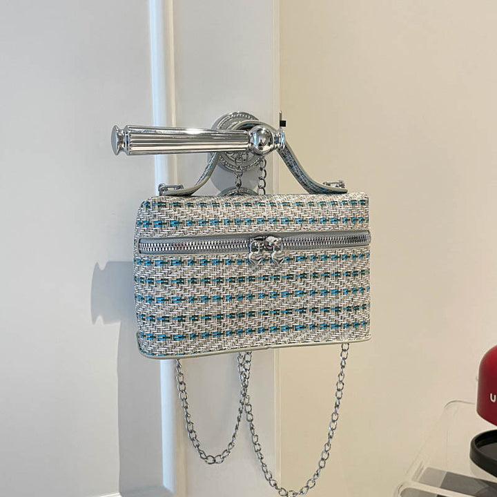 Textured Woven Handheld Clutch