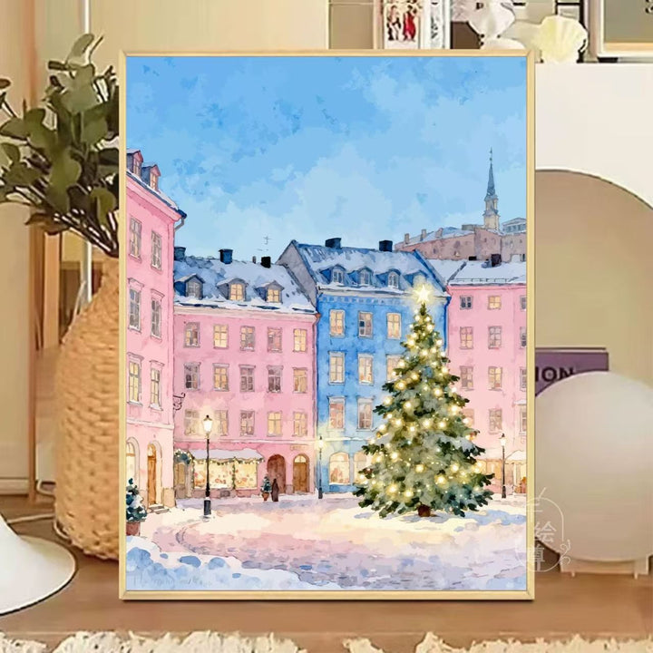 Cozy Winter-Themed Cafe Canvas Art Stornfield
