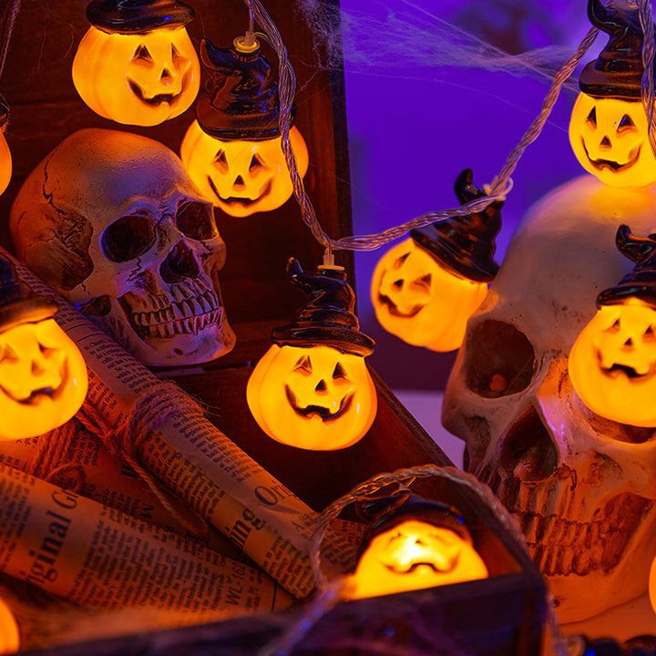 Decorative Halloween string lights with pumpkin motifs Stornfield