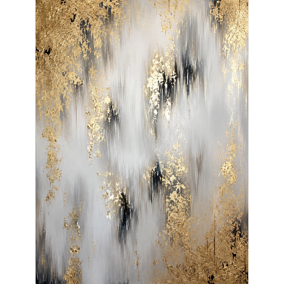 Abstract Gold Leaf Canvas Artwork