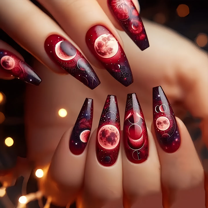 Lunar Themed Press-On Nail Art Stornfield