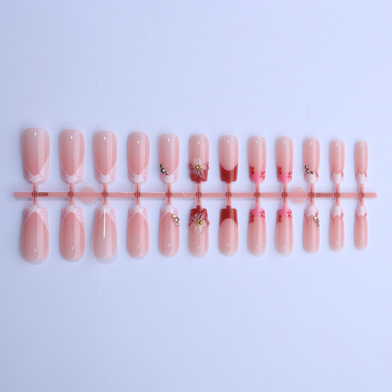 Decorative Floral Press-On Nails Set