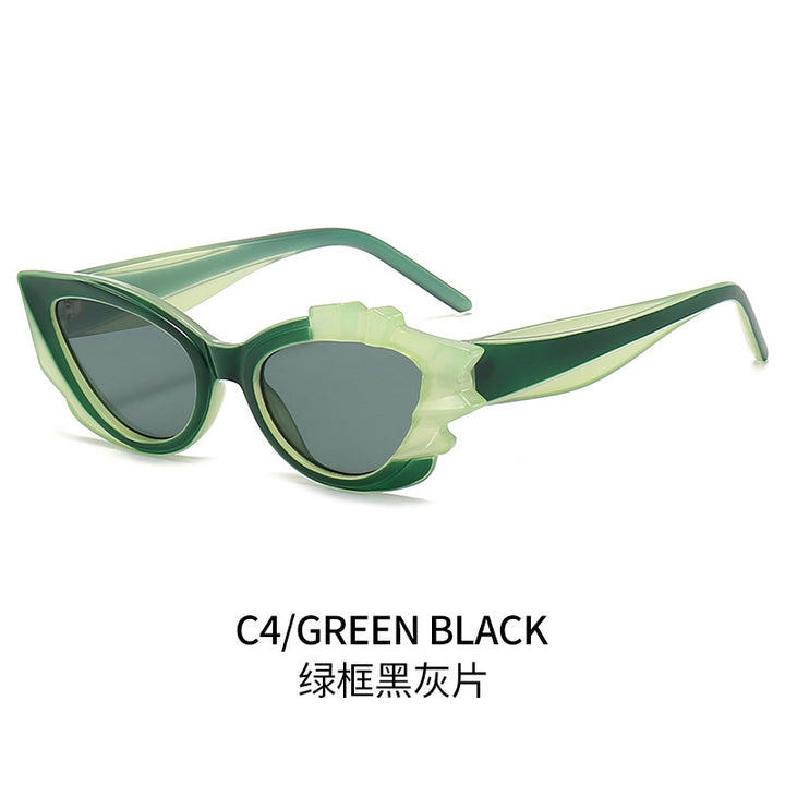 Ladies Cat-Eye Sunglasses with Eye-Catching Flower Frame Stornfield