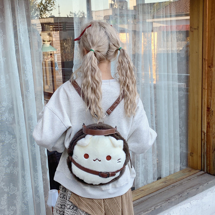 Plush children's backpack with cute cat motif Stornfield