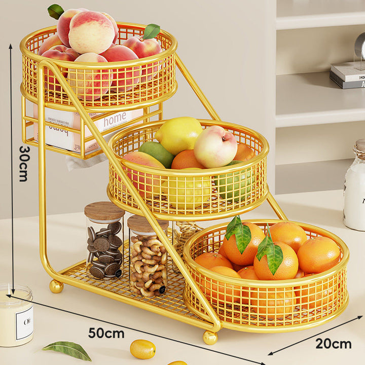 Tiered Countertop Mesh Fruit and Pantry Organizer Stand