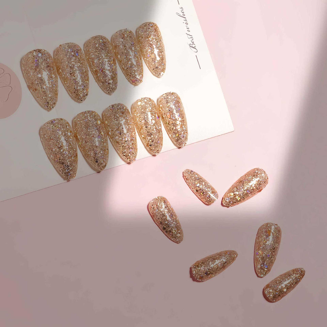 Sparkly Long Press-On Nails Stornfield