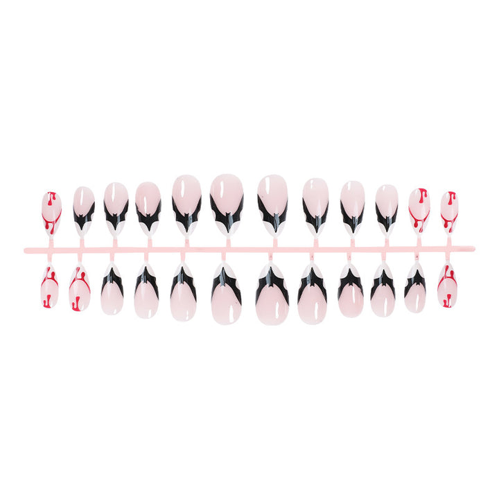 Artistic Press-On Nail Set with Unique Graphic Designs Stornfield