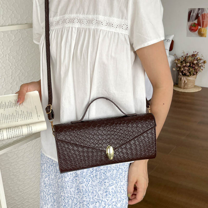 Woven Leather Evening Clutch
