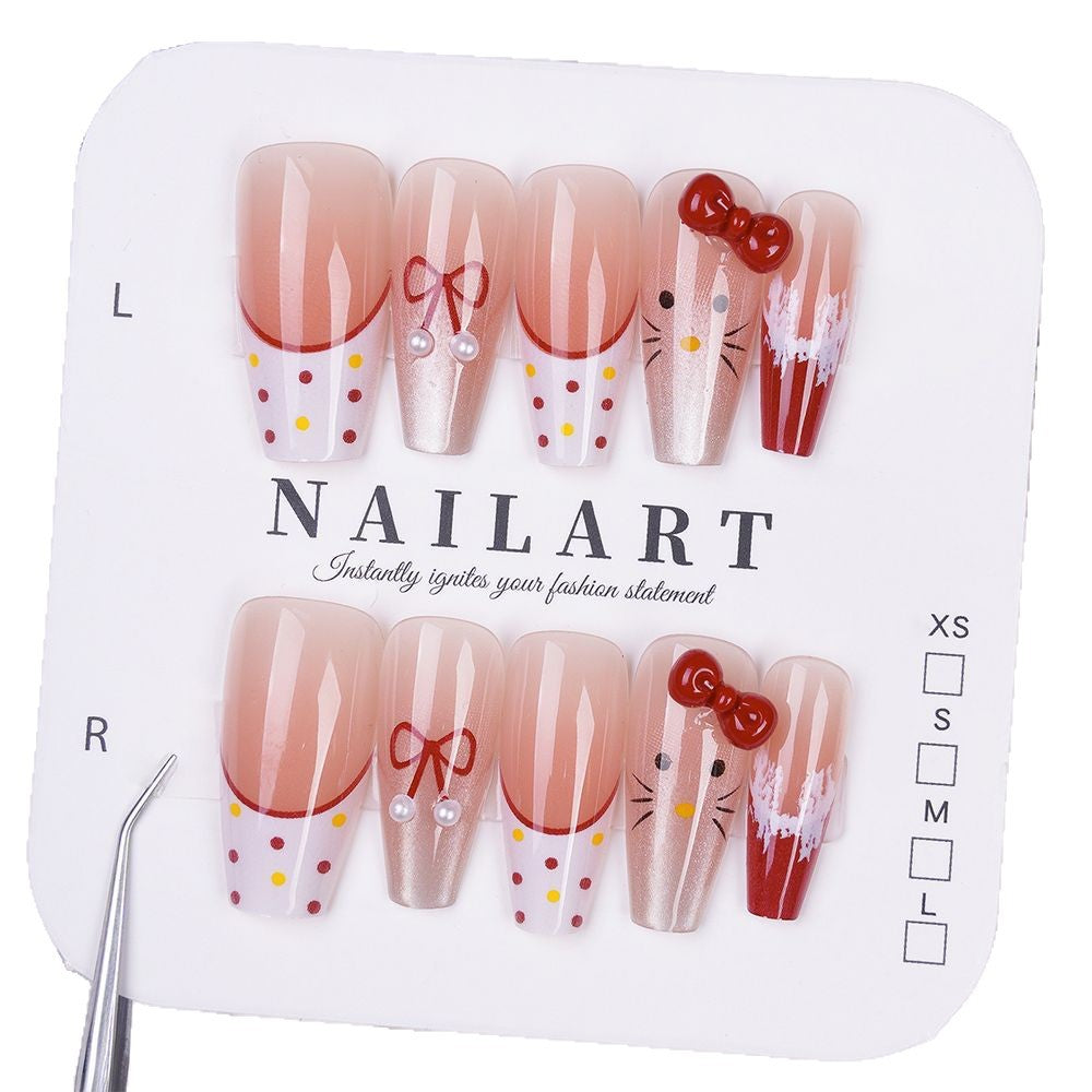 Glamorous artificial nails with playful 3D designs Stornfield