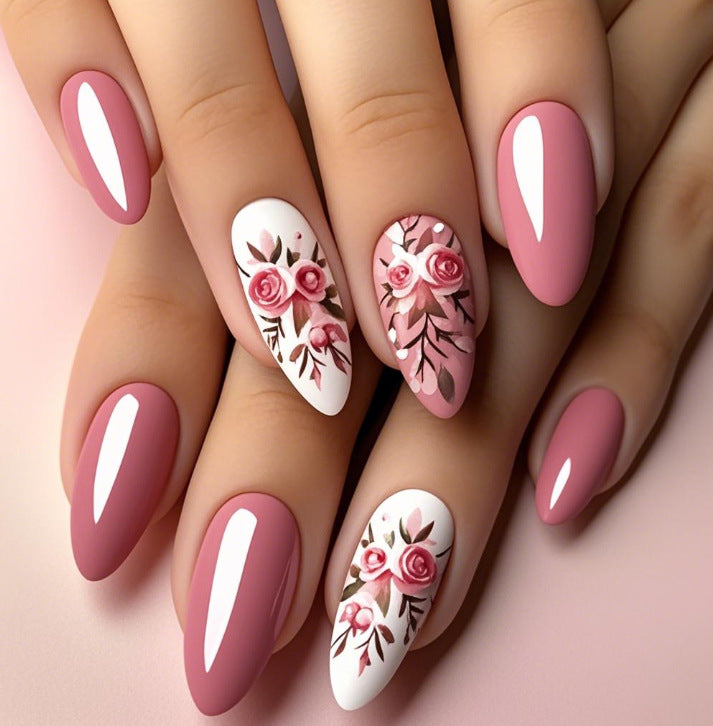 Floral Articulated Acrylic Nail Extensions Stornfield