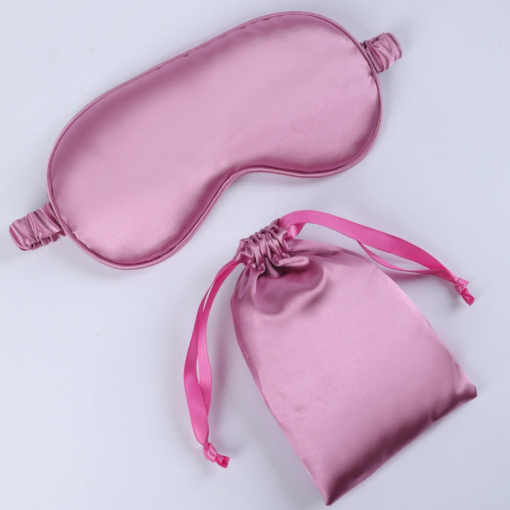 Women's nano silk sleep mask with padded eye area, adjustable elastic band, and storage pouch Stornfield